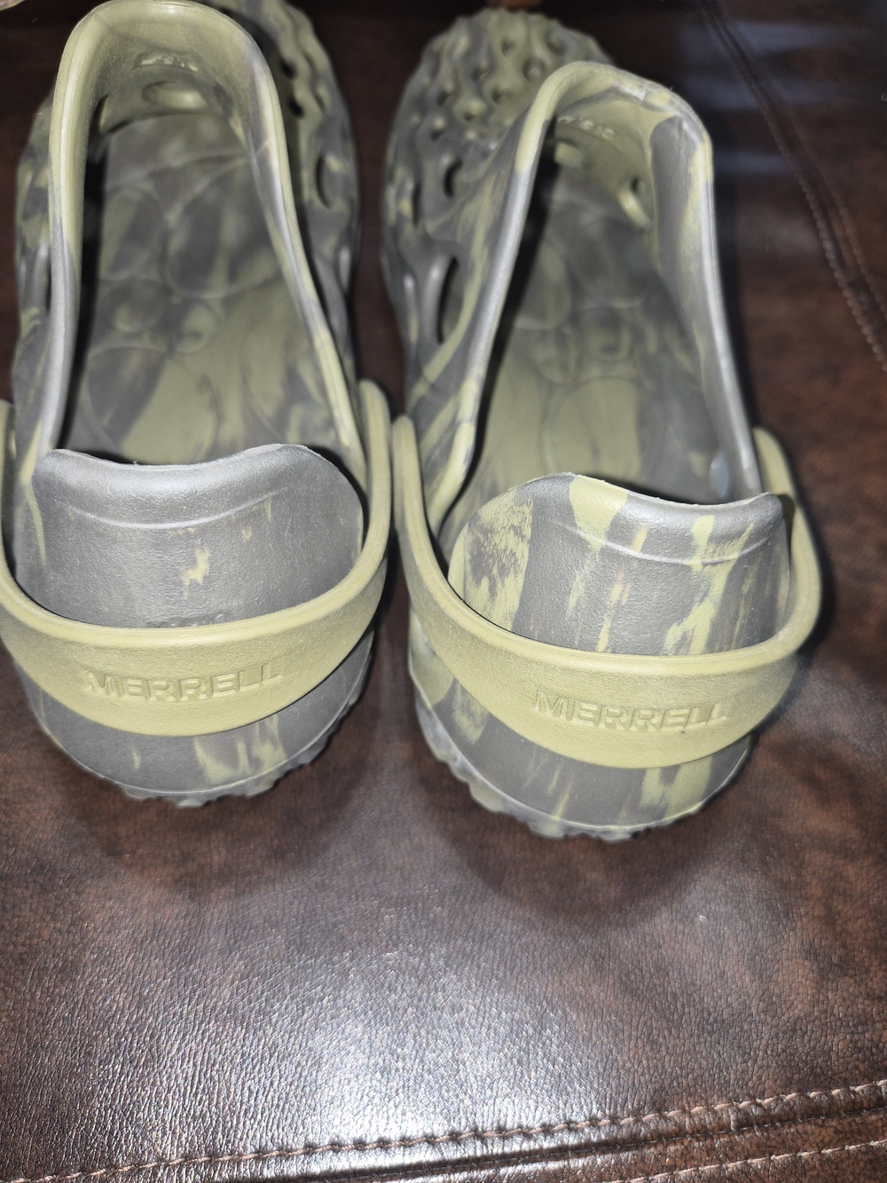 Merrell Olive and Gray Ventilated Slip-On Foam Loafers - Picture 5 of 7